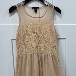 Forever 21 lace midi dress, color nude, size L, used once